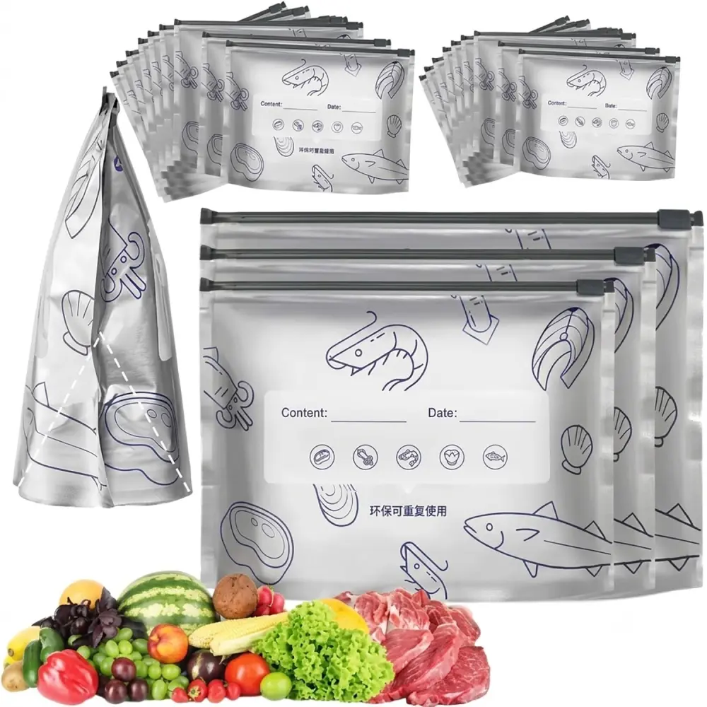 20 pcs Reusable Aluminum Foil Sealable Storage Bags