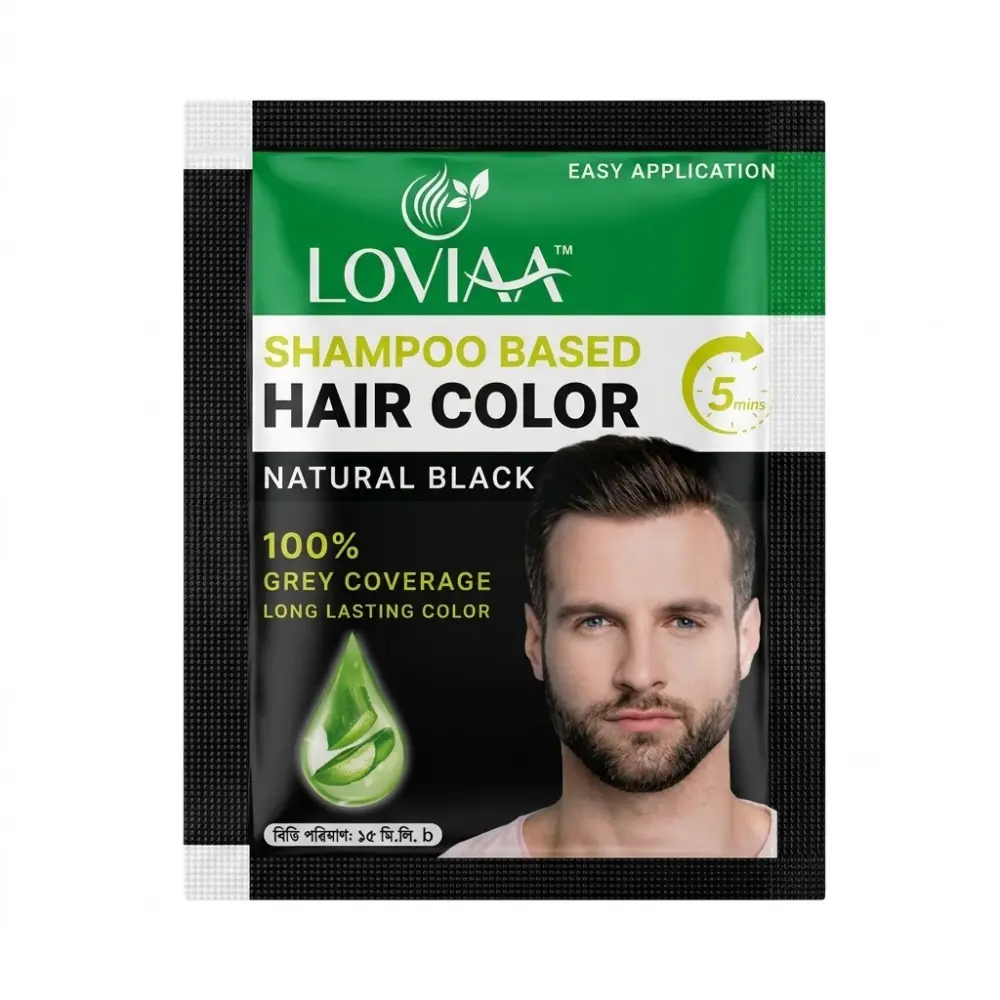 Loviaa Shampoo Based Hair Color Natural Black 15ml