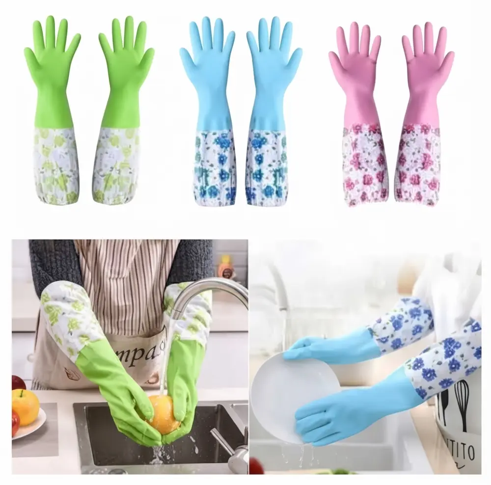 Winter Long Sleeve Silicone Kitchen Gloves