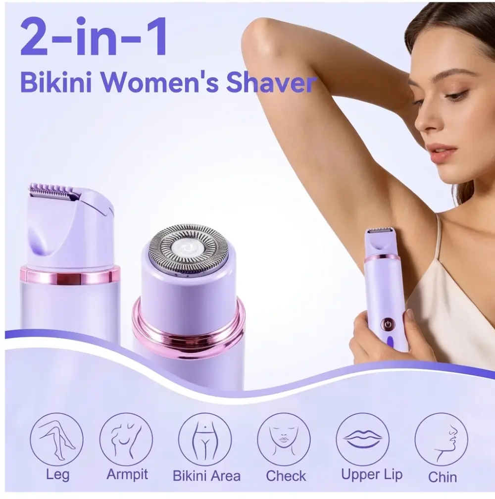 Women 2-in-1 Electric Shaver and Bikini Trimmer